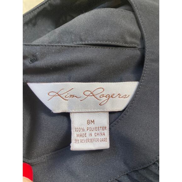Kim Rogers Black Pin Tucked Pullover Blouse, Size  8 - Picture 4 of 6